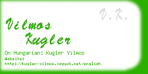 vilmos kugler business card